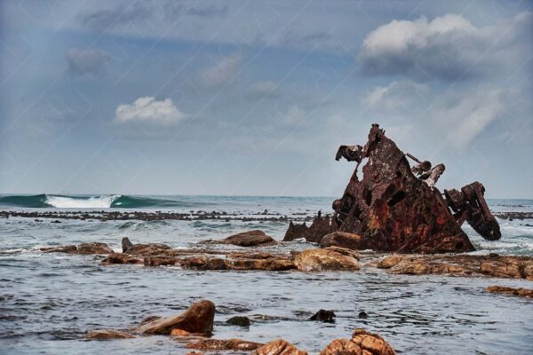 shipwreck on the shore at cape point