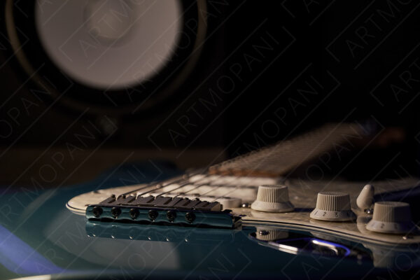 electric guitar close-up in studio