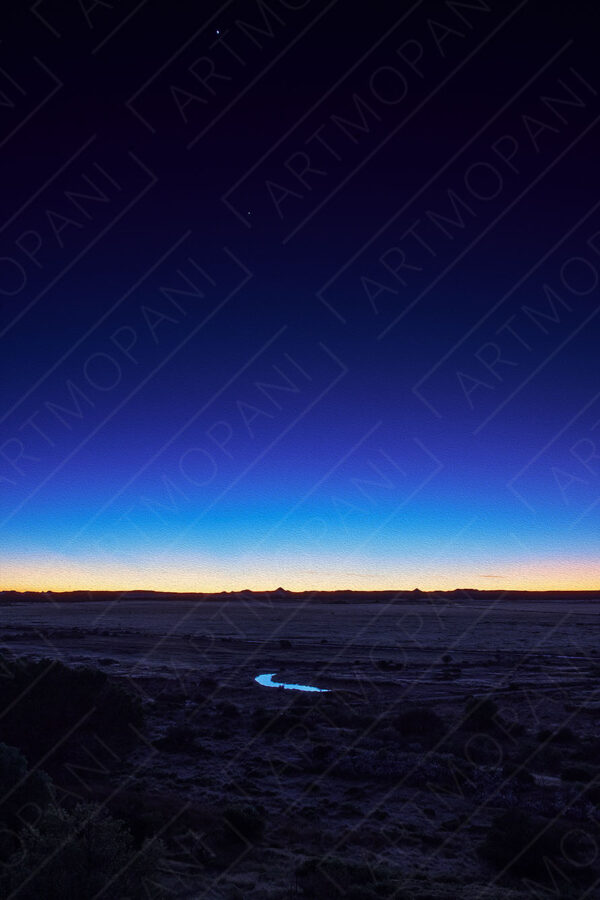 a blue horizon at dawn in the Karoo