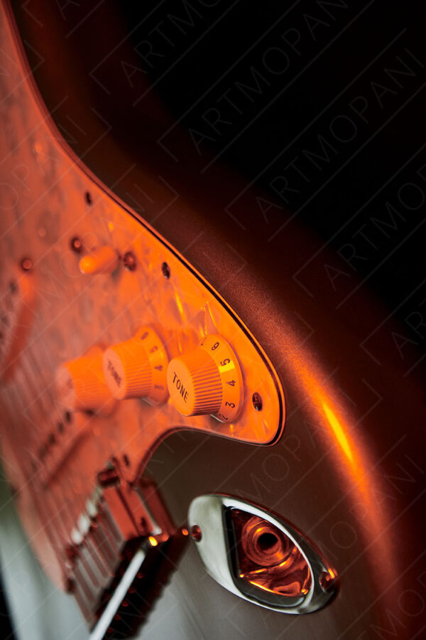 electric guitar body in beautiful warm light